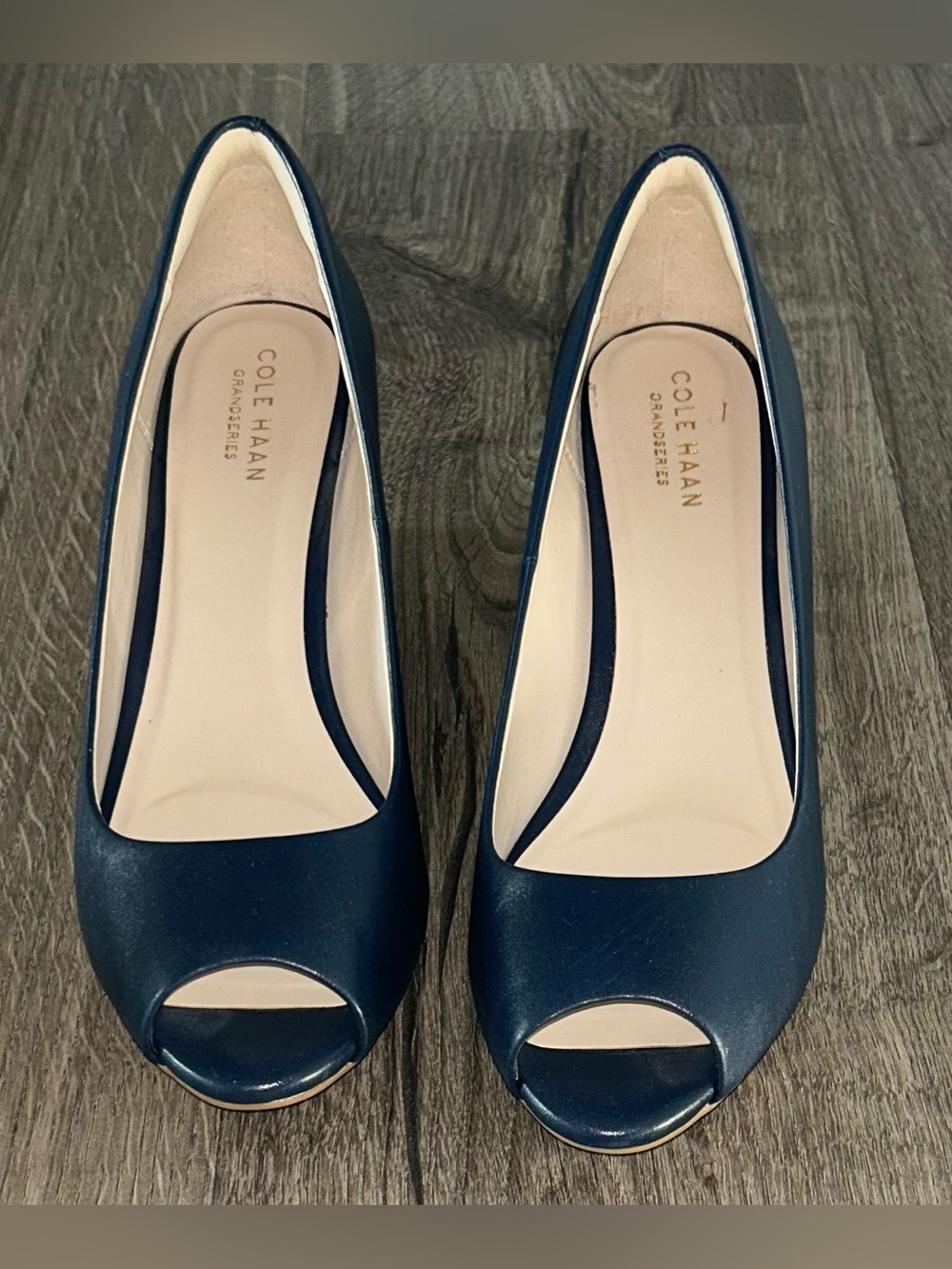 NEW!! Cole Haan Navy Peep-Toe Heels for Women